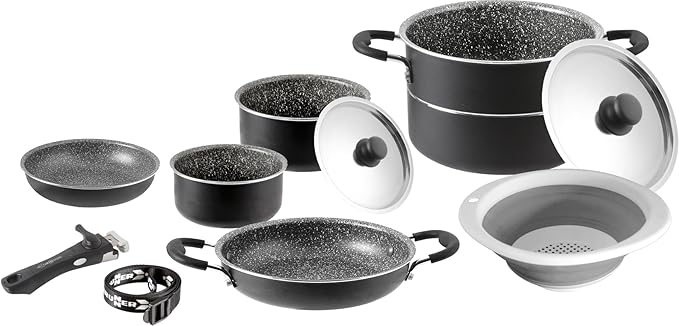 Brunner 0806095N Camping Aluminum Cookware Set Pirate 9+1¸ Ø 24 cm