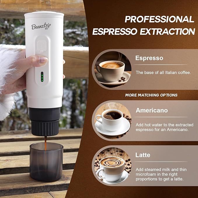 H02 PRO Portable Espresso Maker Electric Coffee Machine for Travel Espresso Machine Fits Ground Coffee &amp NS Capsule 20Bar Mini Coffee Maker with Self-Heating for Camping Hiking Office