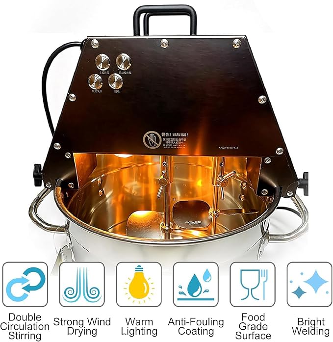 Large Feed Opening Commercial Grade Tomato Milling Machine Pure Copper Motor Sauce Maker with 25W Warm Light Source110V