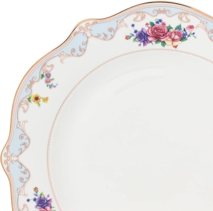 6417 24K Gold-Plated Dinnerware Set Dinner Service for Four 20-Piece Set: 4 Dinner Plates 4 Soup Plates 4 Dessert Plates 4 Tea Cups with 4 Saucers