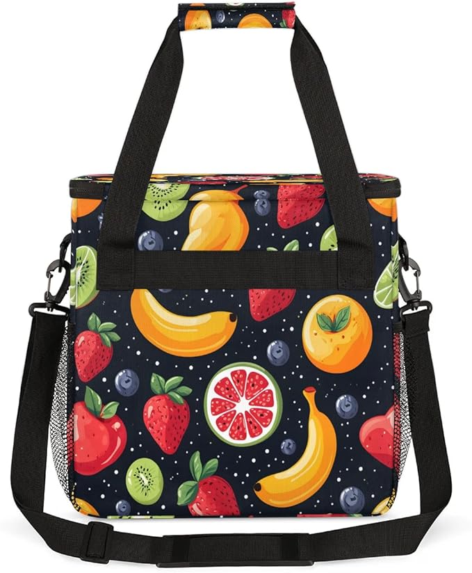 Strawberry Banana Blueberry Coffee Maker Carrying Bag Compatible with K-Mini or K-Mini Plus Portable Single Cup Coffee Maker Case with Pockets for K Cup Pods