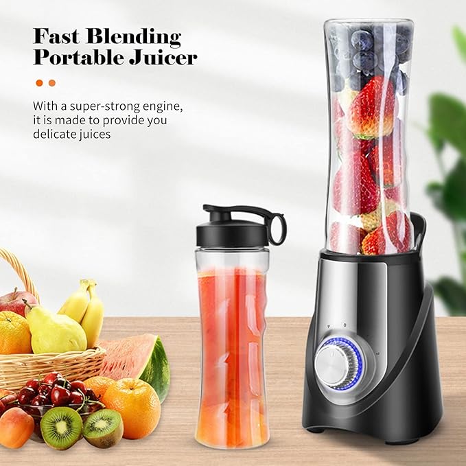 Blender 350W Electric Fruit Mixer with Lids Multifunctional Food Processing Blender Low Noise Countertop Blender for Home Fruits Vegetables(Three Cup)