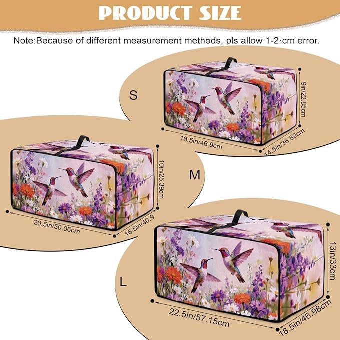 Toaster Oven Dust Cover Hummingbird Daisy Print Bread Maker Cover Machine Washable Kitchen Small Appliance Protector with Side Pockets Kitchen Decorations S