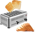 Commercial Toaster 1600W Stainless Steel Bread Baking Machine 6 Slices Bread Baker w/ 2 Modes for Restaurant 110V