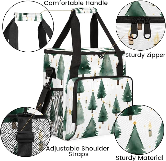 Christmas Tree Coffee Maker Carrying Bag Cute Tree Travel Storage Bag Compatible with K-Mini or K-Mini Plus Single Serve Coffee Brewer Carrying Case with Multiple Pockets &amp Shoulder Strap