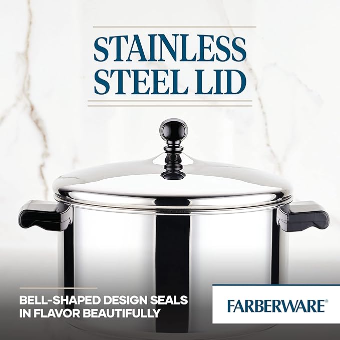 Farberware Classic Stainless Steel 6-Quart Stockpot with Lid Stainless Steel Pot with Lid Silver