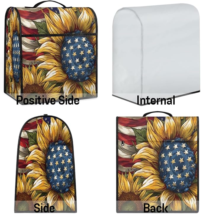cfpolar Kitchen Aid Mixer Cover Compatible with 6-8 Quarts Sunflower American Stand Mixer Cover Kitchen Aid Mixers Accessories Appliance Organizer Bag Dust Covers with Zipper Pocket