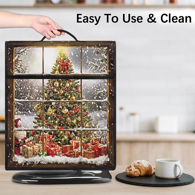 cfpolar Kitchen Aid Mixer Cover Compatible with 6-8 Quarts Christmas Tree Santa Claus Stand Mixer Cover Kitchen Aid Mixers Accessories Appliance Organizer Bag Dust Covers with Zipper Pocket