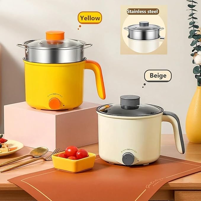 GRFIT 1.8L Household Electric Rice Cooker Pot Skillet Non-stick Liner Multifunction Rice Cooker Food Steamer Hot pot Boil Cup (Color : Yellow) jinyi2016SHOP-1998