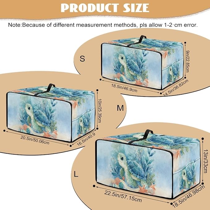 Toaster Cover Sea Turtle Starfish Printed Bread Maker Machine Covers Heavy Duty Microwave Toaster Oven Dust Cover for Kitchen Counter Kitchen Small Appliance Cover S