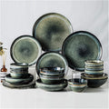 Dinnerware Sets - Luxury Gift Dishes Service Set Porcelain Dinnerware Sets Retro Kiln Changing Glaze 28 Pcs Ceramics Dinner Combination Set Plates Sets for Restaurant