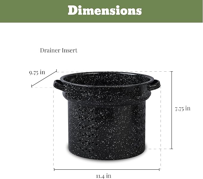 Granite Ware Enamel-on-steel 12-Piece Canner Kit Includes 21.5 qt. Water Bath Canner with lid Jar Rack Blancher Colander &amp 5 pc. Canning Tool Set