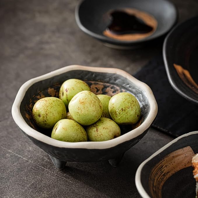 Ceramics Dinnerware Set 5-Piece Kitchen Dinner Set Stoneware Tableware Set Service Plates Dish and Bowls Set