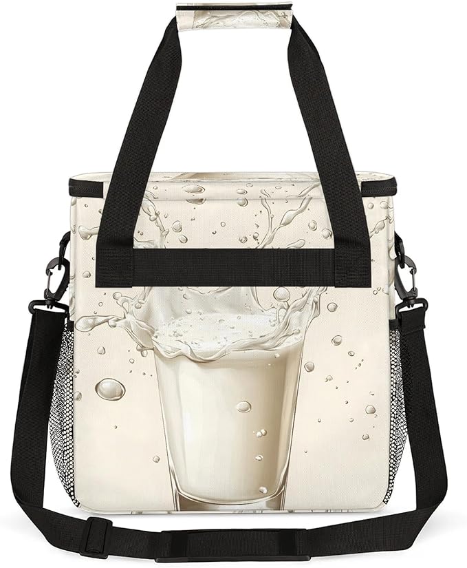 Milk Drinks Coffee Maker Travel Bag Funny Insulated Grocery Bag Travel Picnic Leakproof Cooler Bags With Shoulder Strap