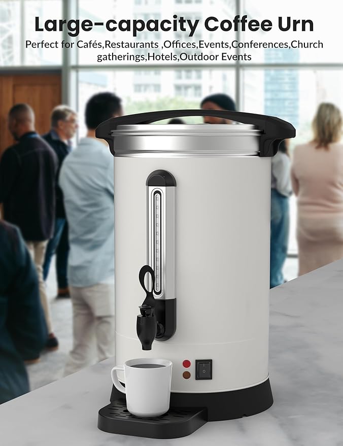 GarveeHome 80 Cups Coffee Urn12 L/3.2 gal Double Wall Commerical Coffee Maker for Buffet Catering Wedding GatheringLarge Capacity Hot Coffee DispenserStainless Steel Hot Water Urn