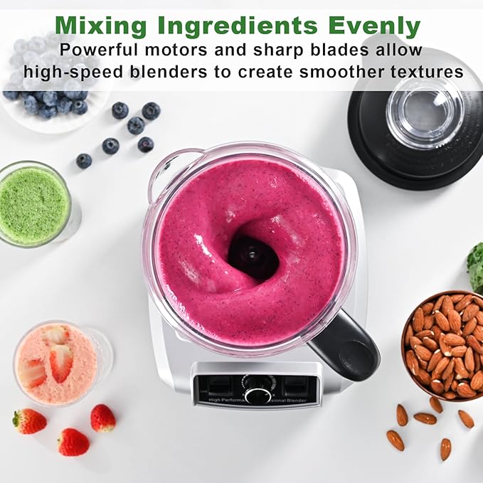 Powerful Blender for Kitchen 1500W 68 Oz Large Capacity Countertop Blender for Smoothie with Stainless Steel Blades BPA Free Frozen Drinks Ice Crush Protein Shakes (Silver)