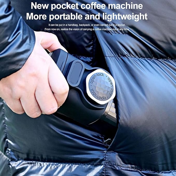 Portable Coffee Maker 2 in 1 Small Travel Coffee Machine Manually Operated for Ground Coffee &amp Capsule15 Bar Small Handheld Coffee Machine for Camping Travelor Office Use
