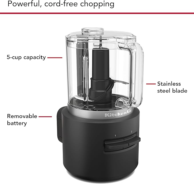 KitchenAid Go™ Cordless Food Chopper - battery included KFCR531 Black Matte