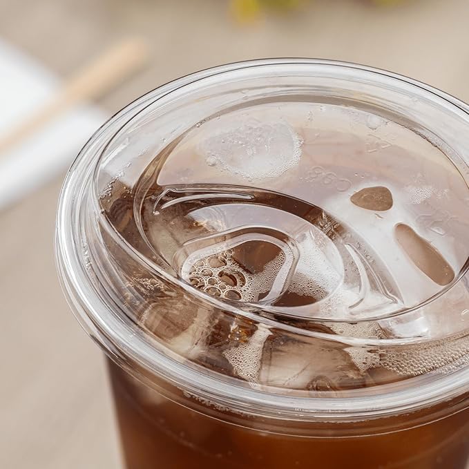 Karat C-KC626TS-SHNE 98mm PET Strawless Sipper Lid for 12-24oz PET Cup sipper lids strawless lids 1000 Count
