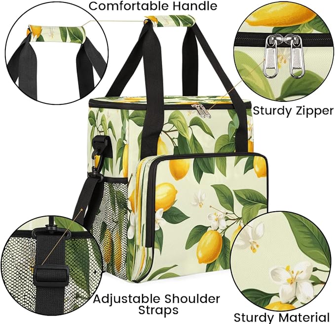 Tropical Lemon Leaves Coffee Maker Carrying Bag for Keurig K-Mini or K-Mini Plus Storage Portable Coffee Maker Travel Bag
