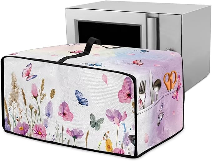 Doojoayie Toaster Cover 6 Slice Kitchen Appliance Covers 19.7x16x 10 Small Appliance Dust Protector with Top Handle Easy to StorangeButterfly Print