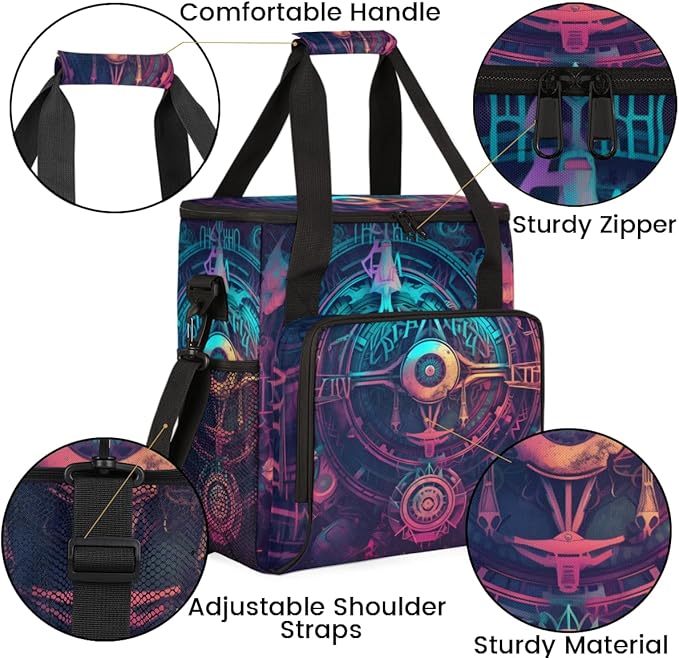 Sacred Geometry Coffee Maker Carrying Bag Magic Circle Travel Storage Bag Compatible with K-Mini or K-Mini Plus Single Serve Coffee Brewer Carrying Case with Multiple Pockets &amp Shoulder Strap