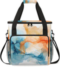 Tie Dyeing Coffee Maker Carrying Bag Orange Blue Travel Storage Bag Compatible with K-Mini or K-Mini Plus Single Serve Coffee Brewer Carrying Case with Multiple Pockets &amp Shoulder Strap
