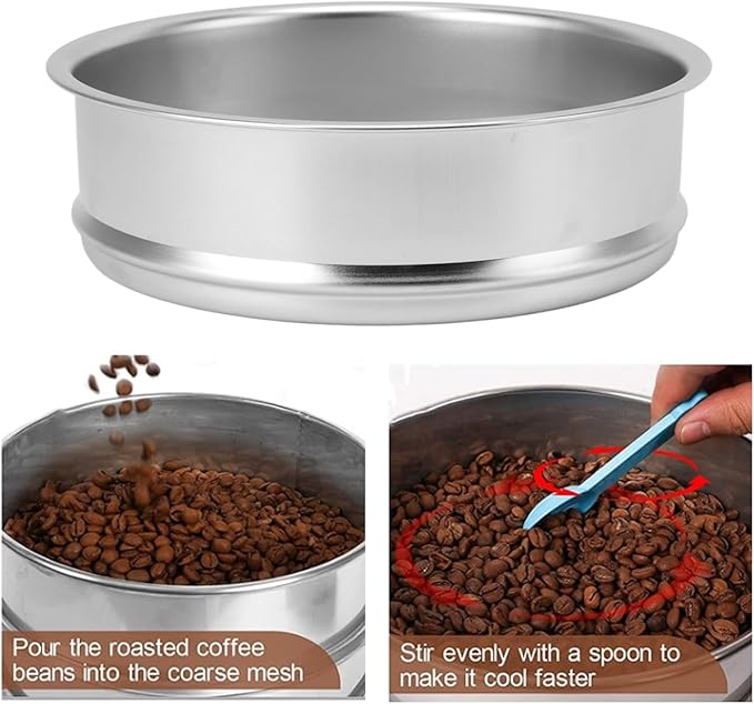 Coffee Bean Screen Cooler Cooling Plate Shower Coarse Mesh 5mm Household Baking Machine Compone for Household Cafe Roasting Cooling Rich Flavour