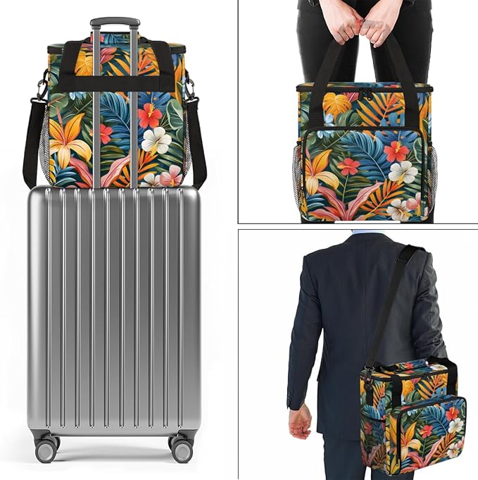 Gossamer Leaves Coffee Maker Carrying Bag Portable Travel Storage Tote Bag Compatible with K-Mini or K-Mini Plus Single Serve Coffee Brewer Carrying Case with Multiple Pockets &amp Shoulder Strap
