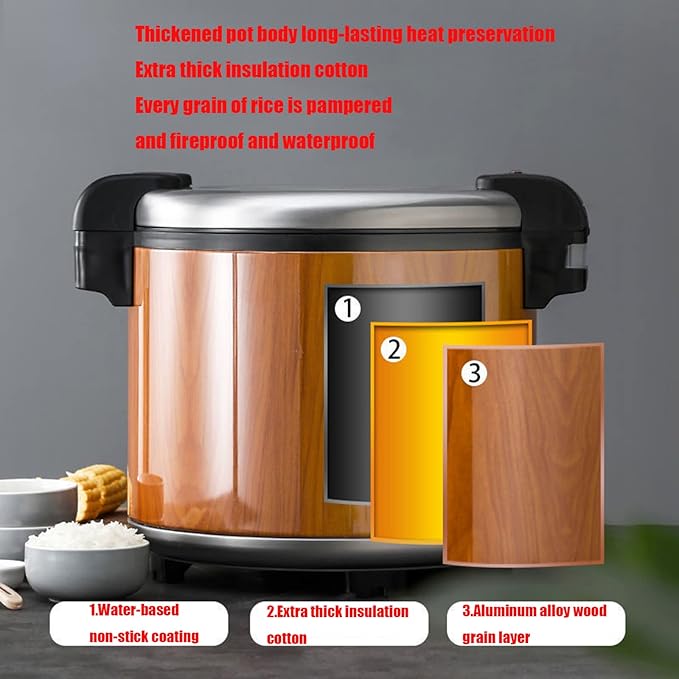 Large Capacity 23L Household Rice Cooker Commercial Electric Heat Preservation Bucket Non-Stick Pan Automatic Cooking