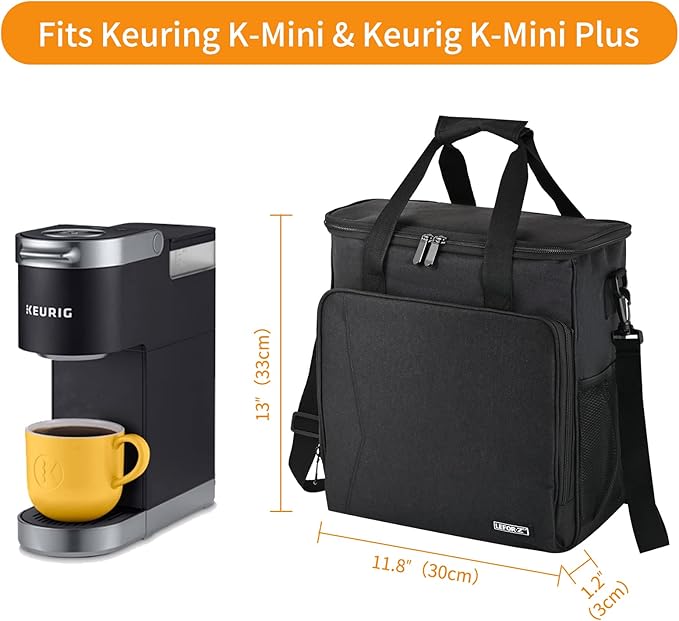 Travel Coffee Maker Carrying Bag Compatible with Keurig K-Mini or K-Mini Plus Single Serve Coffee Maker Portable Storage Bag with Shoulder Strap(Patented Design)