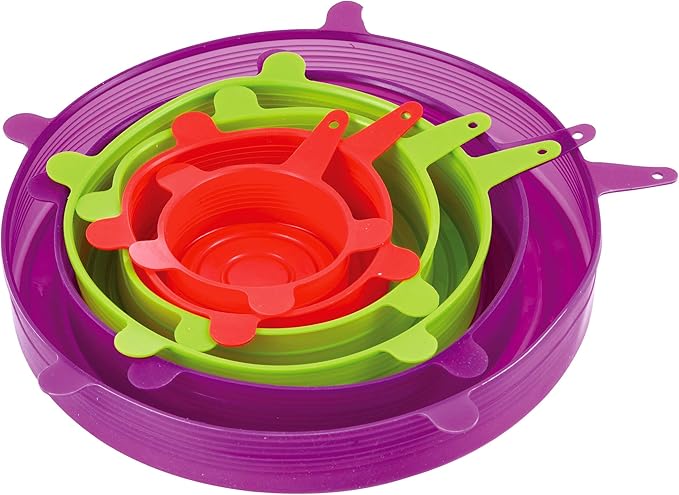 San Ignacio PRESSED ALUMINUM KITCHEN BATTERY SET + 12pc SILICONE LID SET BLACK/MULTICOLOUR PK4694