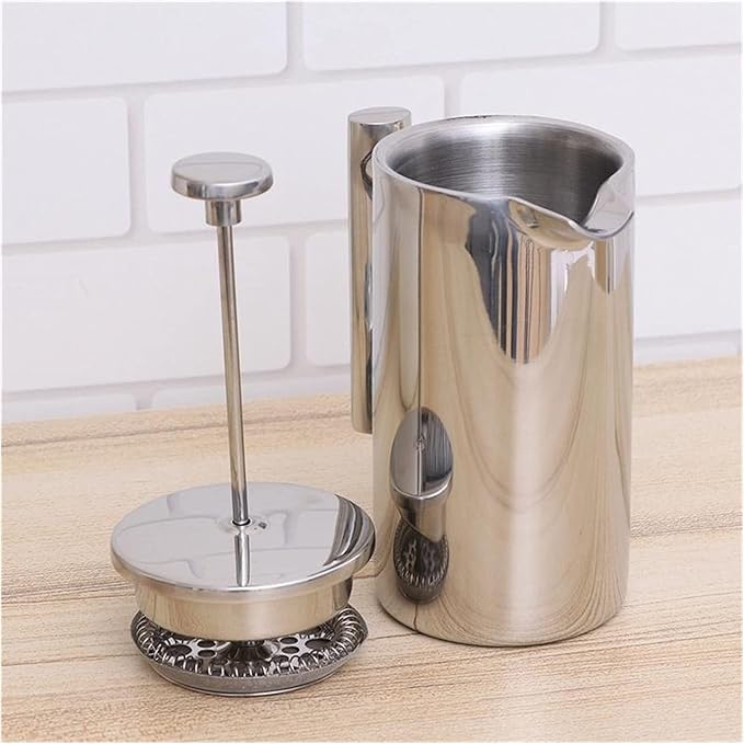 Cafetiere Coffee Maker 350/800/1000ML Coffee Pots Double Layer Stainless Steel Coffee and Tea Maker French Press Heat Preservation Mug French Press Stainless Steel Coffee Pot (Color : 1000ml)