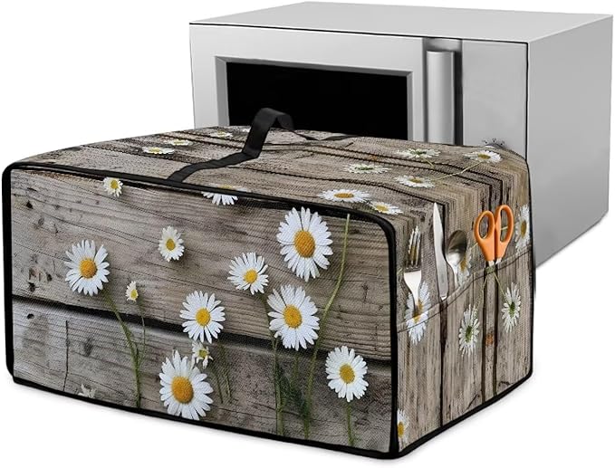 Doojoayie Daisy Print Dust Cover for Toaster Oven 6 Slice Toaster Cover Waterproof Small Appliance Covers Stain Resistant &amp Dustproof Kitchen Appliance Protector