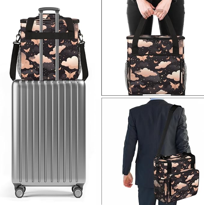 Magical Bat Coffee Maker Carrying Bag Glowing Bat Travel Storage Bag Compatible with K-Mini or K-Mini Plus Single Serve Coffee Brewer Carrying Case with Multiple Pockets &amp Shoulder Strap