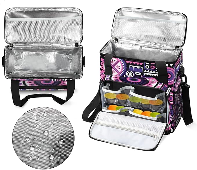 Geometry Aztec Coffee Maker Carrying Bag Ethnic Mandala Travel Storage Bag Compatible with K-Mini or K-Mini Plus Single Serve Coffee Brewer Carrying Case with Multiple Pockets &amp Shoulder Strap