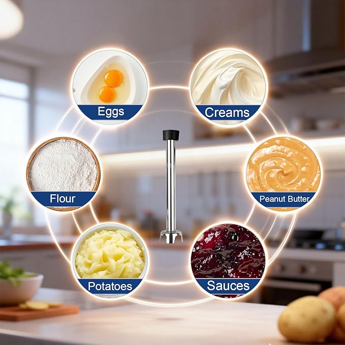VONCI 14inch Commercial Immersion Blender Detachable Shaft 350W 500W &amp 750W Compatible Stainless Steel Removable Shaft.