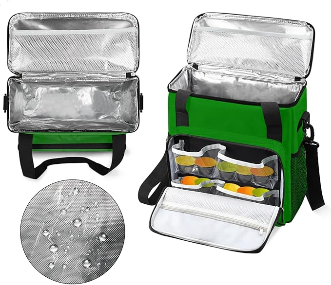 Green Coffee Maker Carrying Bag Waterproof Insulated Leakproof Cooler Bag Portable Storage Tote Bag Organizer With Shoulder Strap