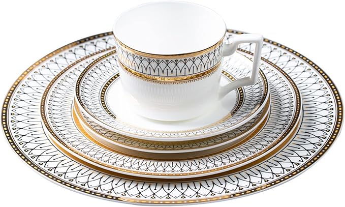 Stoneware Dinnerware Set Service for 1 people teacup coffee cup and saucers set plate dishes set for home and kitchen