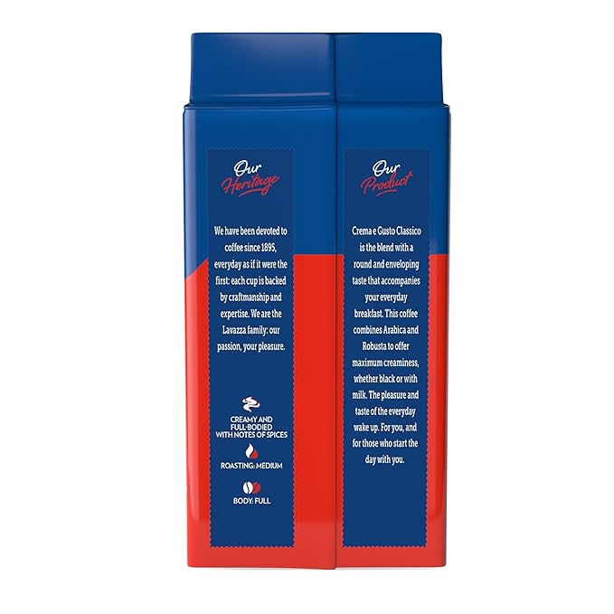 Lavazza Crema e Gusto Ground Coffee Medium Roast Arabica and Robusta Blend 8.8 oz Brick (Pack of 4)
