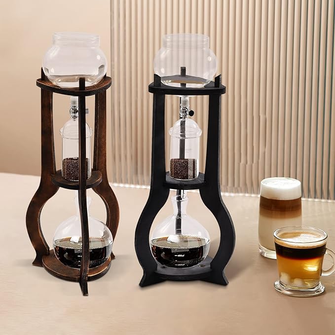 DNYSYSJ Iced Coffee Cold Brew Drip Tower 600ml Coffee Maker Ice Coffee Machine 6-8 Cup (Brown)
