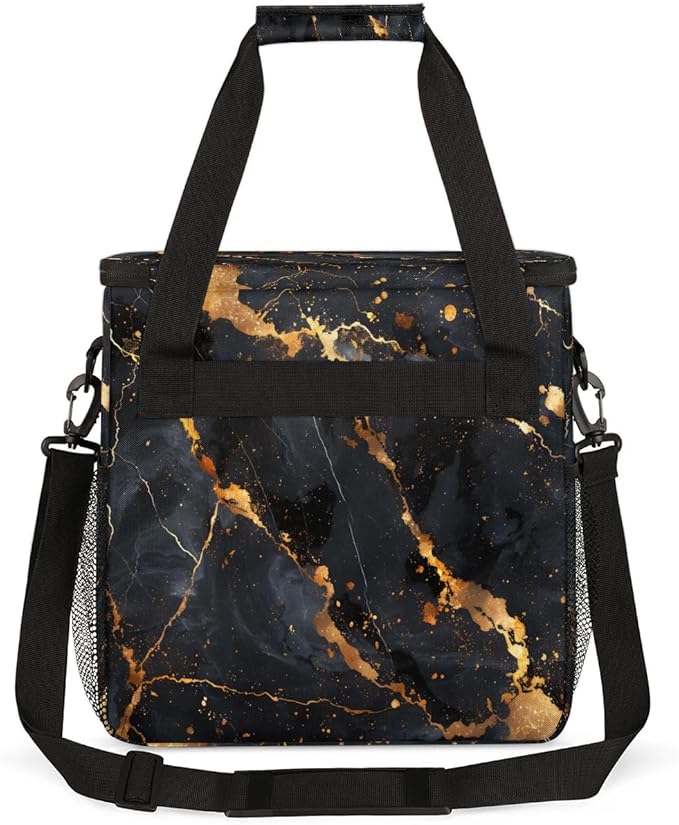 Black Gold Marble Coffee Maker Carrying Bag for Keurig K-Mini or K-Mini Plus Storage Portable Coffee Maker Travel Bag
