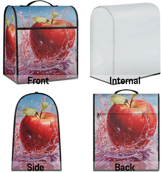 cfpolar Kitchen Aid Mixer Cover Compatible with 6-8 Quarts Watercolor Apple Fruit Stand Mixer Cover Kitchen Aid Mixers Accessories Appliance Organizer Bag Dust Covers with Zipper Pocket