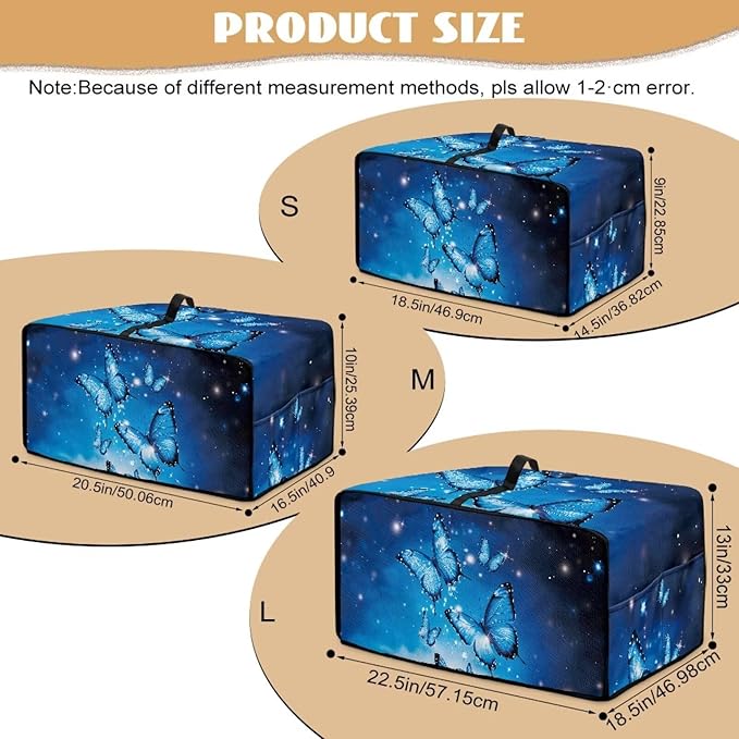Faux Linen Polyester Toaster Oven Cover Scratch Resistant Appliances Dust Cover with Top Handle Storage Pockets for Home Kichen Appliances Butterfly Sea Surface