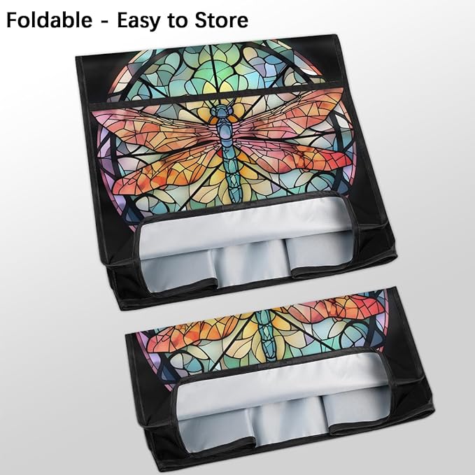 cfpolar Kitchen Aid Mixer Cover Compatible with 6-8 Quarts Animal Dragonfly Glass Painting Stand Mixer Cover Kitchen Aid Mixers Accessories Appliance Organizer Bag Dust Covers with Zipper Pocket