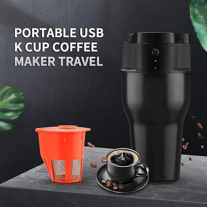 Coffee Machine Portable Coffee Machine Circulating Extraction Coffee Machine USB Power Mini Automatic Capsule Household Outdoor Coffee Maker (Color : Rojo)