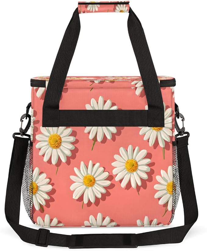 Daisy Flowers Coffee Maker Carrying Bag for Keurig K-Mini or K-Mini Plus Storage Portable Coffee Maker Travel Bag