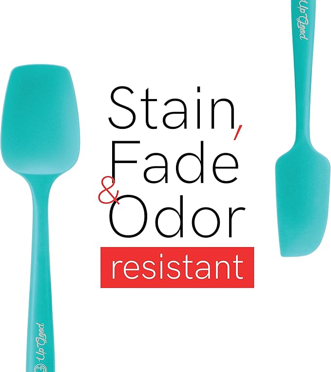 UpGood Silicone Spatula Set 600°F - High Heat Resistant Nonstick Small and Large Kitchen Spatulas - Flexible BPA Free Professional Grade Cookware - Utensils for Cooking Baking Mixing(4 Pcs Teal)