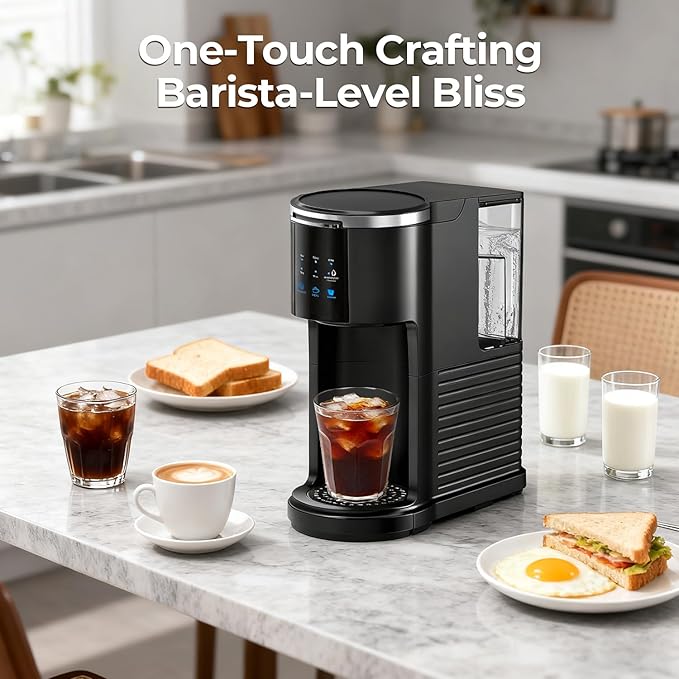 Single Serve Coffee Maker for Ground Coffee6 to 14 Oz Brew Sizes40oz Removable Water TankCompact Portable Coffee Machine for HomeBlack