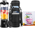 Portable Blender with Insulated Carrying Case &amp Recipe Book-20 OZ USB-C Rechargeable Personal Juicer for Smoothies &amp Protein Drinks Mini Small Blender Cup with 6 Blades for Shakes Travel Lid